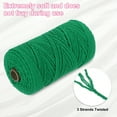 thumbnail image 3 of Uxcell Natural Macrame Cord 2mm x 219 Yards 3 Strand Twisted Cotton Macrame Rope for DIY Knitting Plant Wall Hanger Dreamcatcher, Emerald Green, 3 of 6