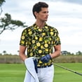 thumbnail image 6 of Balery Lemon Fruits Flowers Leaves Printed Men’s Short Sleeve Polo Shirt, Midweight Men's Shirt,Golf Polo shirts -Large, 6 of 9