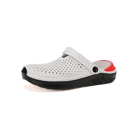 

Fangasis Unisex Garden Shoes Womens Mens Summer Beach Sandals Backless Mules Shoes Indoor Outdoor White 9.5