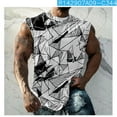 thumbnail image 5 of White Cami Tank Track Gym Brunch Jogger Vest for Man Fall Summer Sleeveless Crew Neck Spandex Print 3D Digital Graphic Loose Fit Top Vest Mens 2025 Clothes XXL, 5 of 6