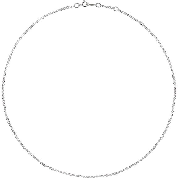 925 Sterling Silver 2.1mm Necklace 16-18 Inch Polished Cable Chain Chain Necklace for Women and Men