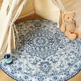 thumbnail image 6 of Lochas Soft Round Area Rug Vintage Circle Rug Carpet for Living Room Bedroom Nursery Bathroom Kitchen,5Ft,Blue, 6 of 7