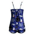 thumbnail image 5 of Ulitacool Pajamas For Womens Halloween Camisole Pumpkin Printing 2 Piece Set Sleepwear Lace Backles Trim Nightwear Short Pjs Set Lightweight Homewear Dark Blue S, 5 of 5