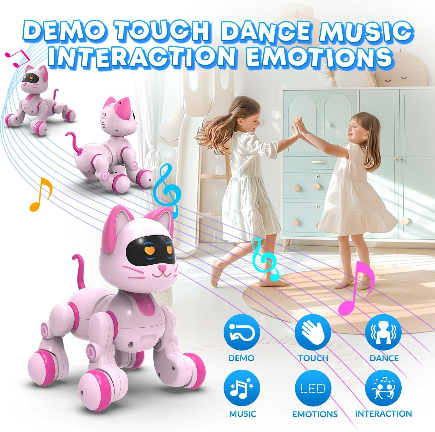 Aursear RC Robot Toys for Kids, Programmable Robot with Head Touch Sensing & Music Function, Toys Gi(图4)
