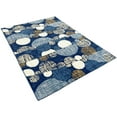 thumbnail image 6 of Navy Blue Beige Ivory Polka Dot Geometric Circles Modern Contemporary Area Rug, 6 of 7