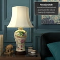 thumbnail image 3 of Oriental Furniture 29" Floral White Porcelain Lamp, table lamp, Traditional, living room décor, 3 of 6