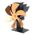 thumbnail image 3 of Ventilador vertical para estufa, 6 aspas, térmico, con circulación rápida de calor, diseño de asa, para chimenea, color dorado, 3 of 14