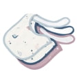 thumbnail image 2 of baberos para bebé con bonitos diseños de animales y cierre de botón, de algodón suave y absorbente de agua, con diseño de caracol., 2 of 14