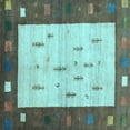 thumbnail image 1 of Ahgly Company Indoor Square Abstract Light Blue Contemporary Area Rugs, 7' Square, 1 of 4