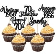 thumbnail image 1 of Ephlyn 30 toppers brillantes para cupcakes de 70.º cumpleaños, 1 of 7