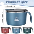 thumbnail image 3 of Ramen Bowl 900ml with Lid, Stainless Steel Soup Bowl with Built-in Strainer and Handle, Double-Wall Insulated Noodle Bowl for Instant Noodles, Soup, Microwave & Dishwasher Safe, 3 of 5