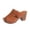 Khaki, variant on Womens Solid Casual Style Slide Sandals Open Toe Studded Wedge Heel Soft Non-slip Multi-Color Daily Outdoor Wear