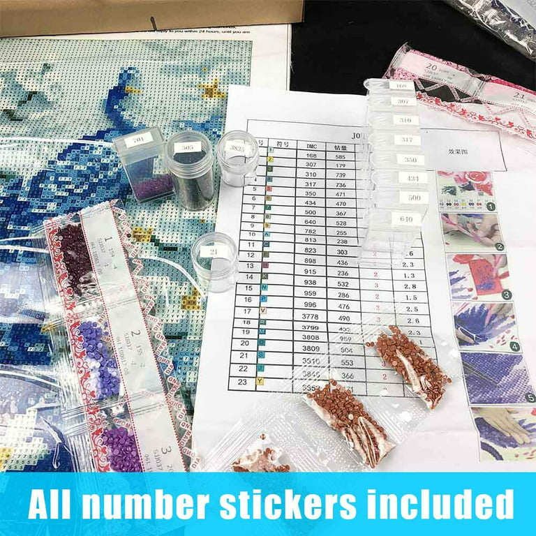 2 Sheets Diamond Painting Accessories Tools Kits Labels for Storage Containers Art Jars Compartmented Box, 455 Color Number Stickers Decals, DIY
