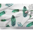 thumbnail image 2 of Soimoi Green Cotton Duck Fabric Artistic Feather Printed Craft Fabric by the Yard 56 Inch Wide, 2 of 3