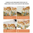thumbnail image 6 of Blue Green Bed Skirt King Size 16 Inch Drop, Orange Pumpkin Autumn Fallen Maple Leaf Linen Wrap Around Dust Ruffle Bedskirts, Wrinkle & Fade Resistant Easy Fit Bedskirt with Adjustable Elastic, 6 of 8