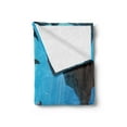 thumbnail image 2 of Shark Soft Flannel Fleece Throw Blanket, Mammal Deep Water Stingray Coral Reefs Algae Rocky Cave Exotic Cartoon Style Art, Cozy Plush for Indoor and Outdoor Use, 50" x 70", Blue Grey, by Ambesonne, 2 of 5