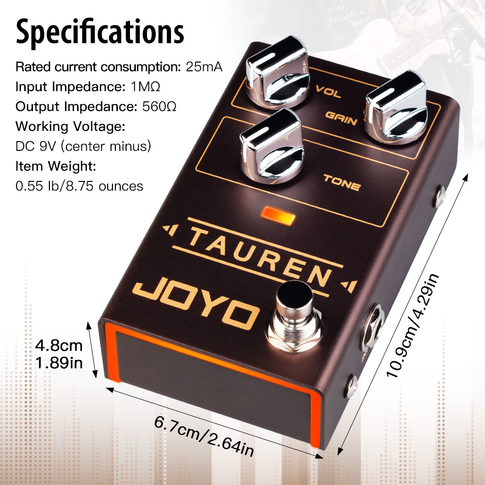 JOYO R-01 High Gain Overdrive Pedal Clean Boost to Distortion Guitar Effect Pedals