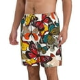 thumbnail image 2 of Cauagu Retro Floral Butterfly Print Men's Swim Trunks,Hawaiian Bathing Suit Swimsuits Beach Shorts with Pockets for Men Quick Dry Swimming Board Shorts-3X-Large, 2 of 6