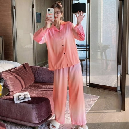 

DanceeMangoo Silk Fabric Sexy Sleepwear Plus Size Women Sleepwear Loose Version Pajama Set Summer Pajamas Princess Style
