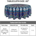 thumbnail image 5 of Mandala Round Tablecloth 60 Inch Indian Navy and Teal Tablecloth Waterproof Polyester Boho Round Tablecloth Kitchen Table Cloth Cover Anti-Slip Table Cloth for Home Dinning Tabletop Decor, 5 of 6