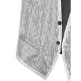 thumbnail image 6 of Alvivi Mens Sequin Vest Shiny Party Sleeveless Waistcoat Button Jacket Tuxedo Suit Vest Silver XL, 6 of 7