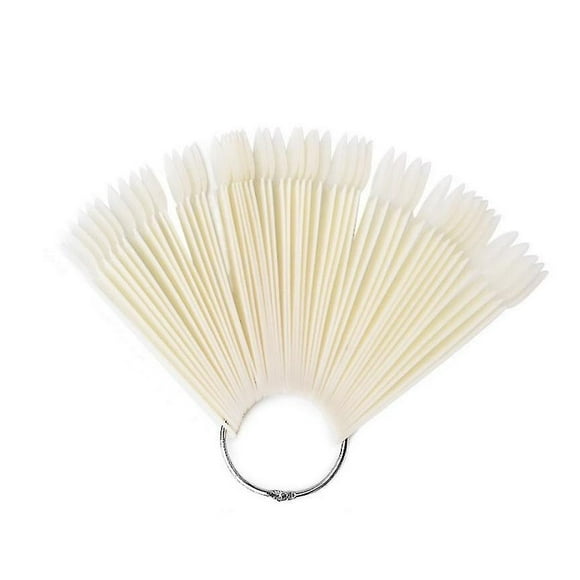 Paleta de 50 herramientas para practicar uñas de colores, redonda y festoneada (colores naturales)