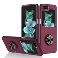 thumbnail image 1 of Nalacover for Samsung Galaxy Z Flip5 Folding Case with Rotated Ring Holder Kickstand, Rugged Shockproof Magnetic Cover Support Car Mount Lens Protection Case for Samsung Galaxy Z Flip5,Winered, 1 of 9