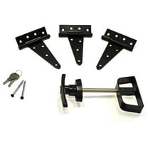 Doors & Door Hardware Door Hardware Kit: T handle lock, 6" T hinges, Screws. For Shed, Gate, Playhouse