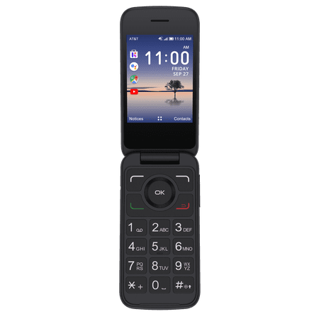 AT&T Alcatel SmartFlip Phone, 4GB, Black - Prepaid Phone