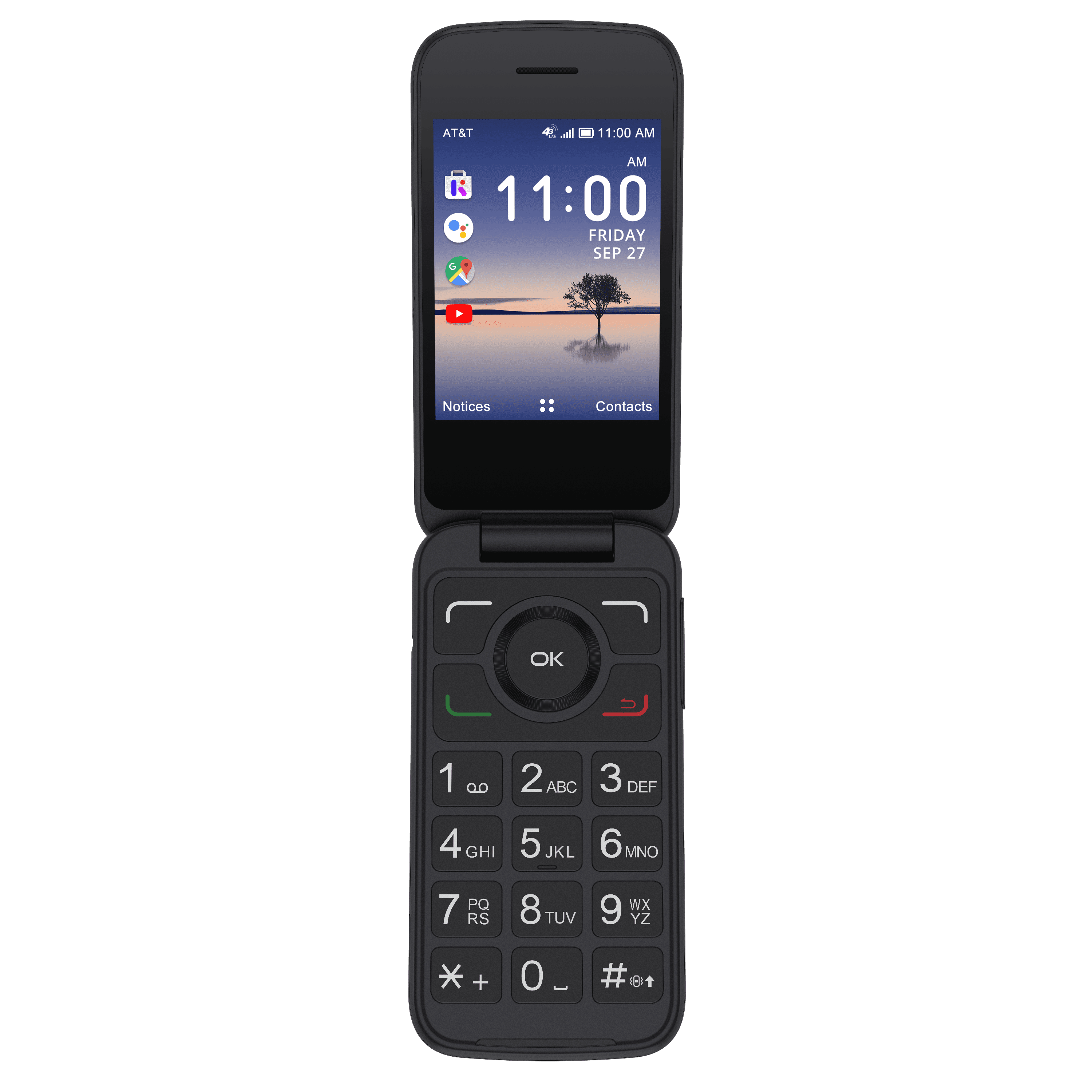 AT T Alcatel SmartFlip Phone 4GB Black Prepaid Phone Walmart