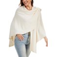 thumbnail image 4 of YooGuoGuo Womens Large Cross Front Poncho Sweater Wrap Topper Knitted Elegant Shawls Cape for Fall Winter, 4 of 8