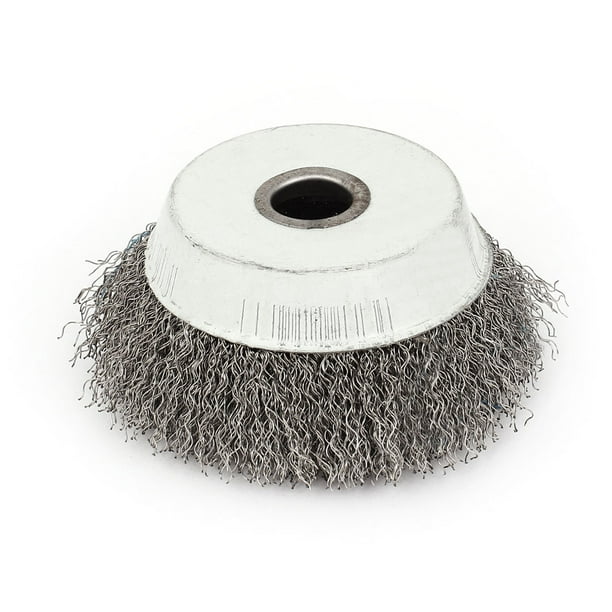 10cm Dia Stainless Steel Crimped Wire Cup Wheel Rust Removal Cleaning Brush