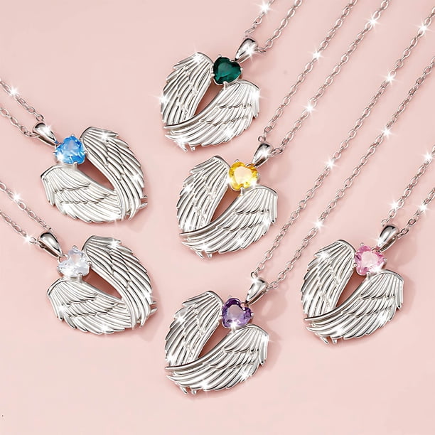 Collar de Alas de Moda para Mujer | Joyería de Cobre Electrochapado con Adornos de Circonita | Símbolo de Protección y Bendiciones | 1 Collar