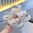thumbnail image 6 of SGMVNU Toddler Little Girls Sandals Open Toe Soft Sole Flat Sandal Casual Lightweight Summer Beach Sandal Dress Shoes, Size 6-7 Years, White, 6 of 8