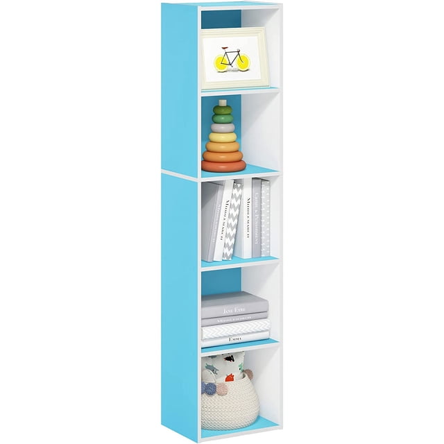 Estantería Abierta Reversible de 11 Cubos, Blanco con Verde