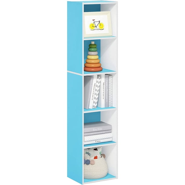 Estantería Abierta Reversible de 11 Cubos, Blanco con Verde