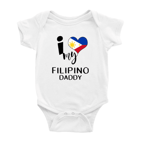 

I Heart My Filipino Daddy Philippines Love Flag Baby Bodysuit (White 12-18 Months)