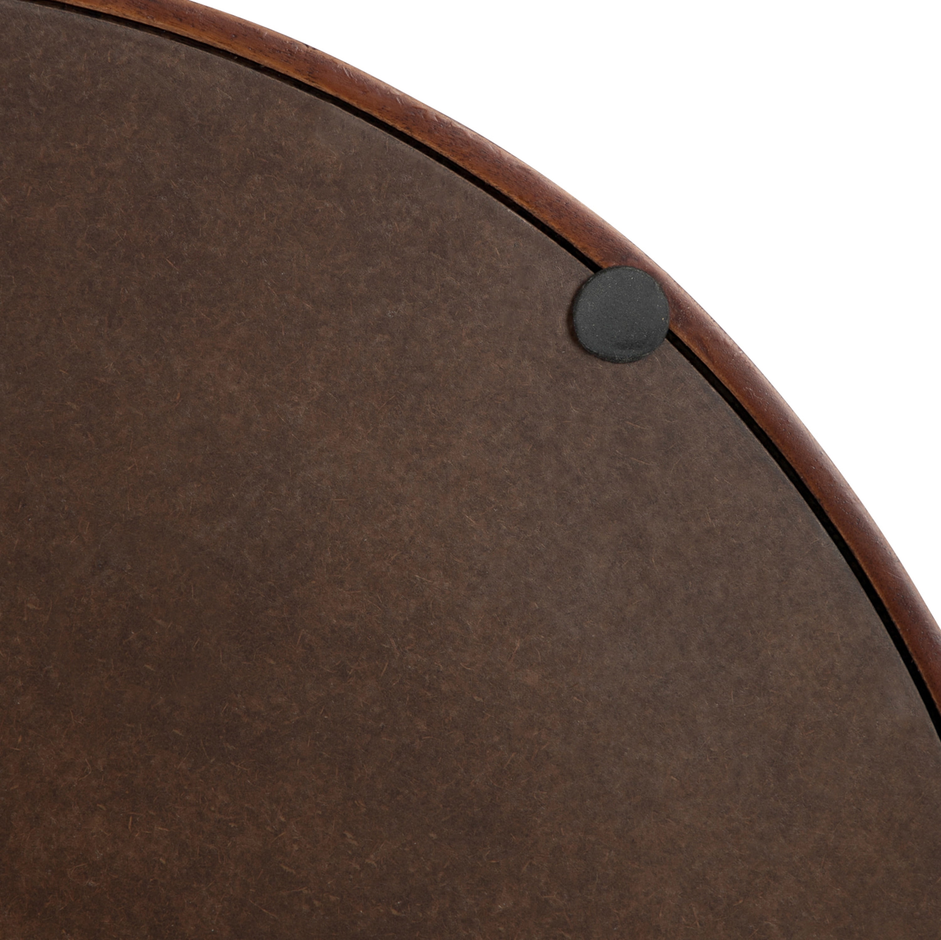 Kate and Laurel Lipton Mid-Century Modern Round Wooden Tray, 15.5" Diameter, Dark Walnut Brown with Gold Handles, Decorative Accent Tray for Storage and Display