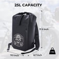 thumbnail image 2 of AFISHTOUR Motorcycle Backpack, 25L Roll Top Waterproof Backpack with Adjustable Chest & Waist Straps (Black), 2 of 6