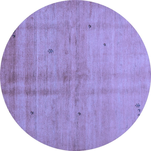 Ahgly Company Indoor Round Abstract Blue Contemporary Area Rugs, 6' Round