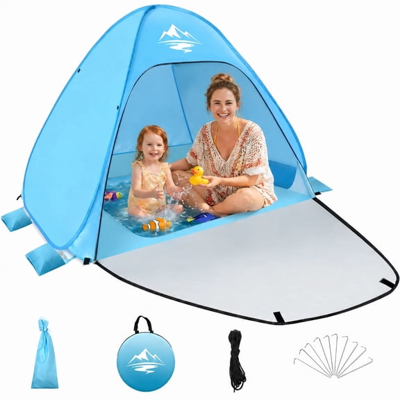 Pop Up Beach Tent, Baby Beach Tent with Mini Pool, Portable Pop Up Baby Beach Tent, UV Protection, Sun Shelter for Toddlers, Picnic, Garden, Beach Shelter