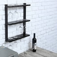 thumbnail image 3 of MyGift Black Wood Wall-Mounted Wine Glass Holder, 3 of 5