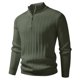 thumbnail image 2 of Ceisia Men's Slim Ribbed Semi-High Neck Half-Zip Knit Sweater Multi-Solid for Winter Gift, 2 of 3