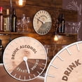 thumbnail image 6 of Yuedong The Drink O'Clock Decoration Coffee Alcohol Drinks Wooden Wall Clock Kitchen Wine Decor Gift Gag Gift Farmhouse Rustic Wall Clock for Family Friends, 6 of 9