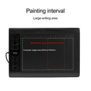 Graphics Drawing Tablet 14.06 x 9.6 Inch with 8192 Levels Battery-Free Pen and 8 Hot Keys, Compatible with PC/Mac/Android OS for Painting, Design & Online Teaching Black