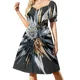 thumbnail image 2 of Vestido de manga corta con efecto rosa del desierto negro, vestido largo de verano para mujer, vestidos formales para ocasiones especiales., 2 of 7