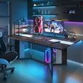 thumbnail image 5 of 71" Luxurious Marble Dining Table for 6-10 People, Modern 6ft Large Gaming Computer Desk Family Rectangular Dinner Table with Adjustable Leg(Marble Brown), 5 of 9