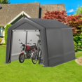 thumbnail image 2 of Refugio Portátil para Almacenamiento Exterior de 8'x12' con Puertas con Cremallera y Ventanas, Cobertizo Impermeable para Bicicletas, Motocicletas, 2 of 9
