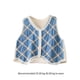 thumbnail image 3 of Women Sleeveless V-Neck Hollowed Crochet Crop Cardigans Top Bohemian Embroidery Flower Button Up Vests Waistcoat Outwear coffee, 3 of 4
