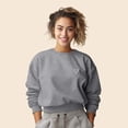 thumbnail image 4 of Dalix Heart Embroidered Fleece Relaxed Boxy Fit Long Sleeve Crewneck Sweatshirt Womens in Heather Gray L Large, 4 of 5